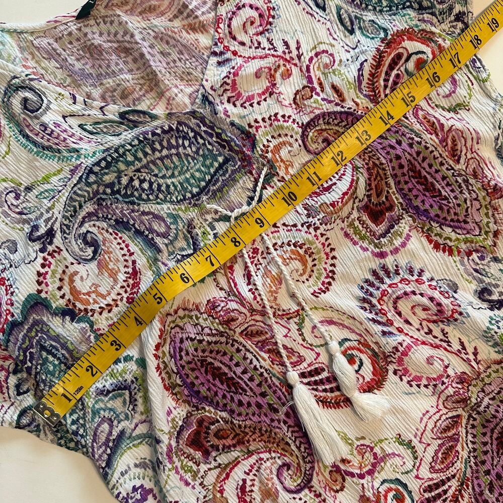 Lauren Ralph Lauren Paisley Cover Up Dress Womens Medium Empire Waist Gauze - Picture 7 of 8